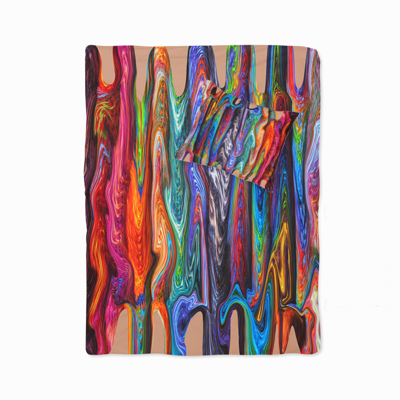 Ensemble de housse de couette Hippie Swirls, Housse de couette grand et 2 taies décoratives