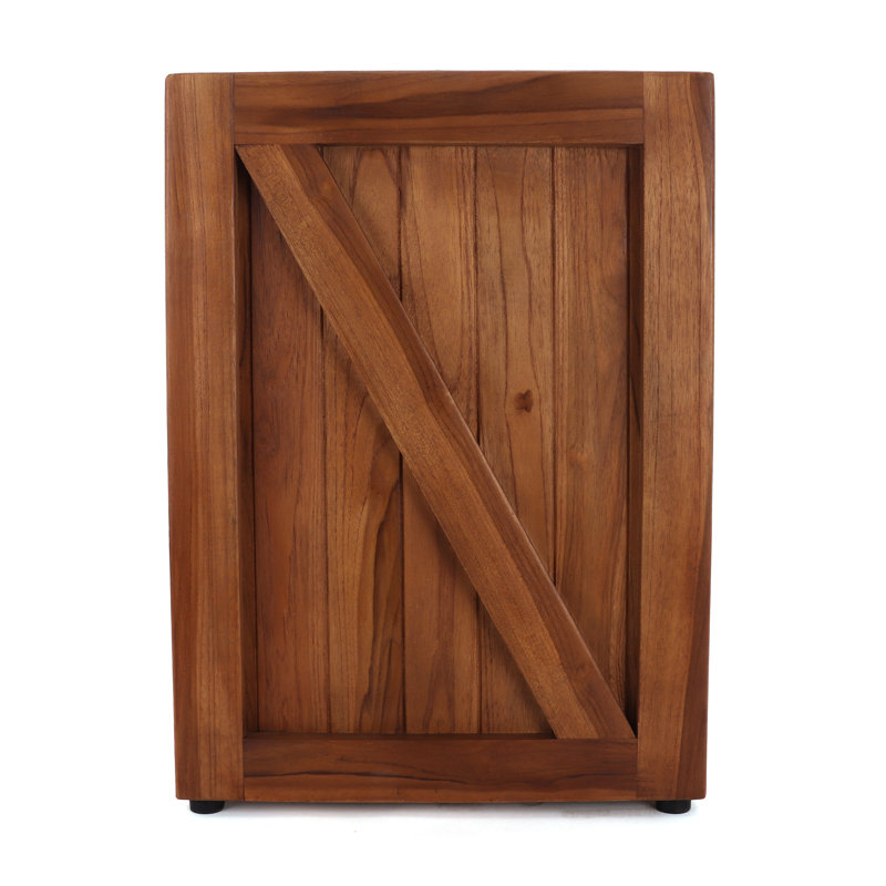 Teak Square Rustic Farmhouse Indoor Outdoor Stool