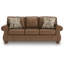 Canapé Cyrus avec garniture cloutée, 2 coussins décoratifs, similicuir brun, 92 po