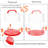 Cake Carrier with Collapsible Handle - Plastic Red Cake Container and Holder with Lid