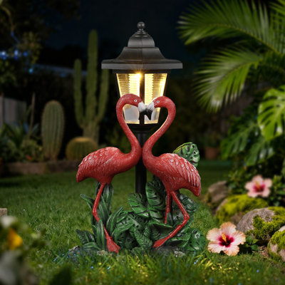 Solar Flamingo Garden Decor Statue