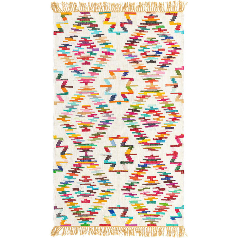 Duclos Cotton Ikat Indoor Rug, Rectangle 5'1" x 8'