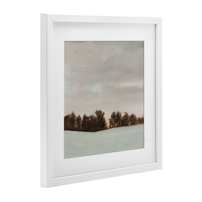 Sundown Snow Scene, reproduction encadrée sous verre, conception de Megan Lightell, H 16 po x l 16 po, Cadre blanc côtier