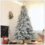 Arbre de Noël artificiel pré-éclairé avec 500 lumières claires et 1530 pointes, arbre de Noël enneigé avec base en métal, arbre de Noël à charnières pour les fêtes à la maison