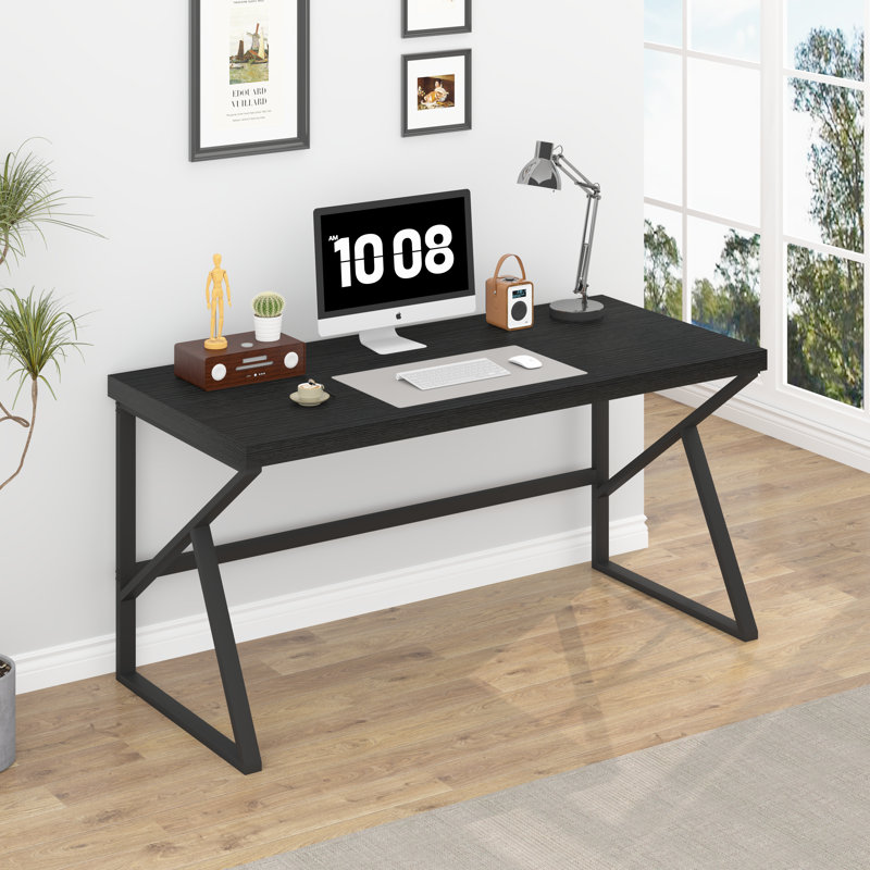 Bureau d'écriture Kelleia, H 29,5 po x l 55,1 po x P 23,6 po, Chêne noir