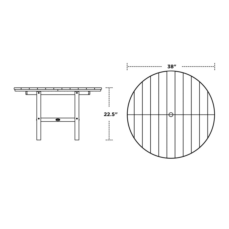 POLYWOOD Kids 37" Dining Table, Tangerine