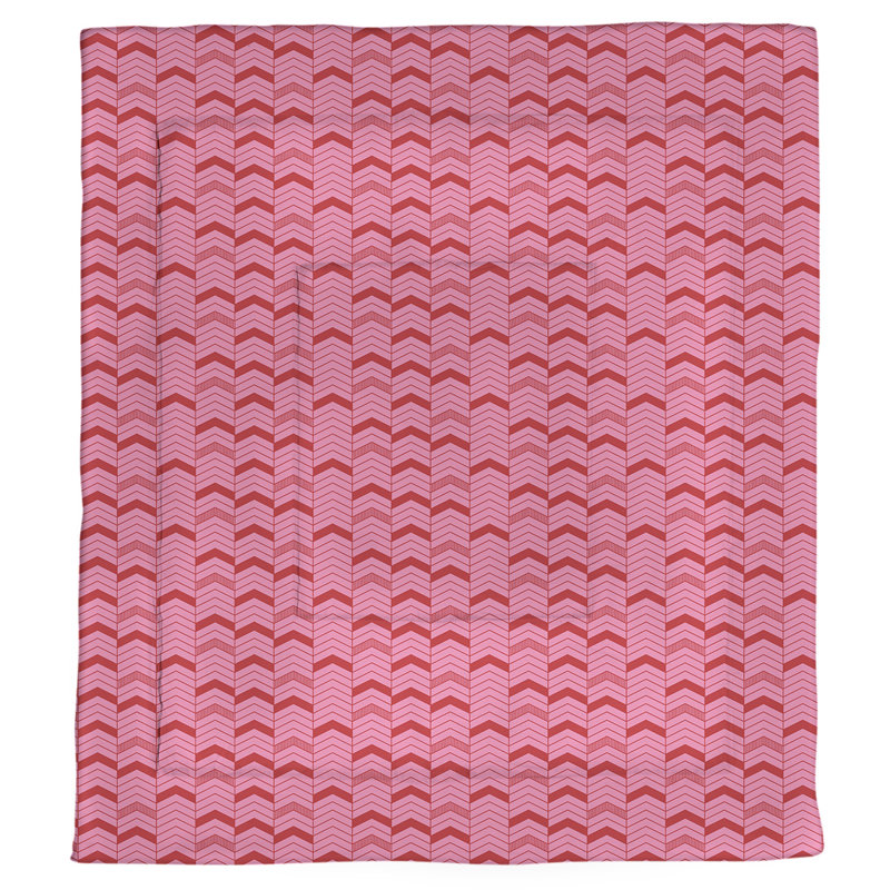 Édredon réversible en microfibre Rhonda Cheval, Édredon grand, Rose / rouge