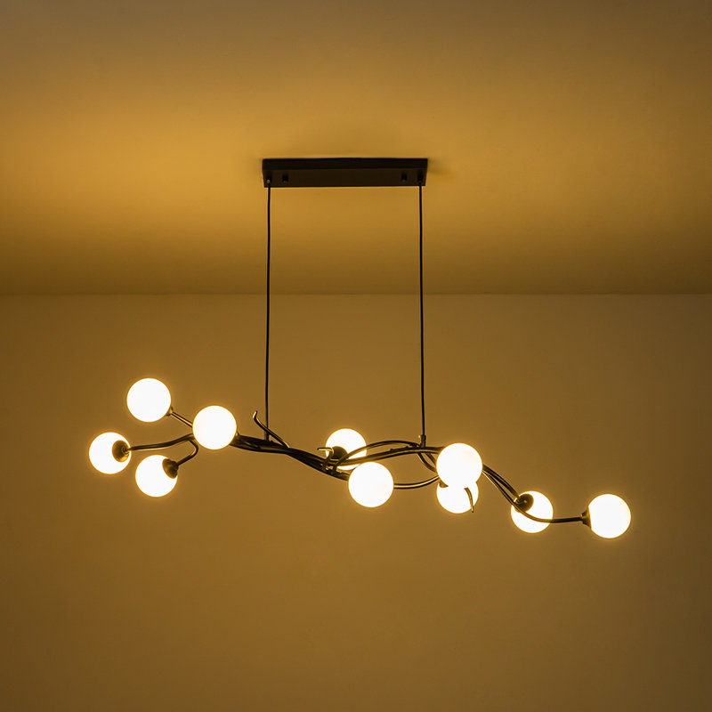 Dekisha 10-Light Glass Globe Branch Linear Chandelier