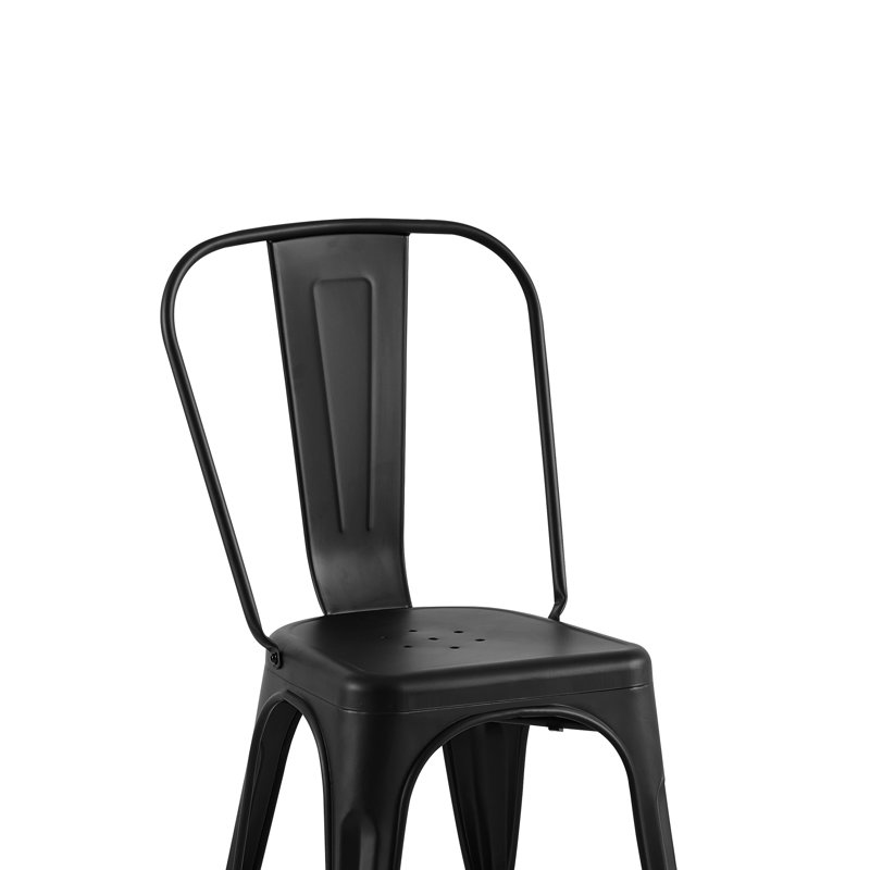 Chaises de salle à manger industrielles en métal noir mat, de 2 sièges de 18 pouces, empilables, légères, pour le restaurant et les espaces