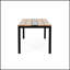 Table de salle à manger Lindsey avec plateau en bois d'acacia durable et structure thermolaquée industrielle, parfaite pour les maisons modernes.