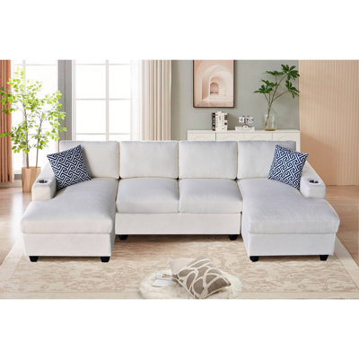 Canapé modulaire en U ultra confortable avec coussins moelleux et sièges polyvalents
