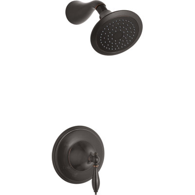 Finial Traditional Rite-Temp Shower Valve Trim with Lever Handle and 2.5 Gpm Showerhead
