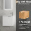 Petit meuble-lavabo de 22 pouces avec lavabo en céramique, fixation murale, porte à fermeture en douceur, meuble-lavabo tendance et élégant pour la salle de bain