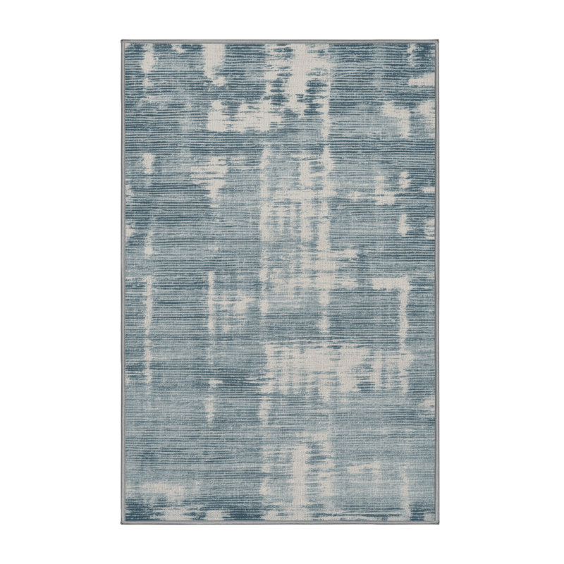 Tapis abstrait gris lavable à la machine, Rectangle 4pi x 6 pi