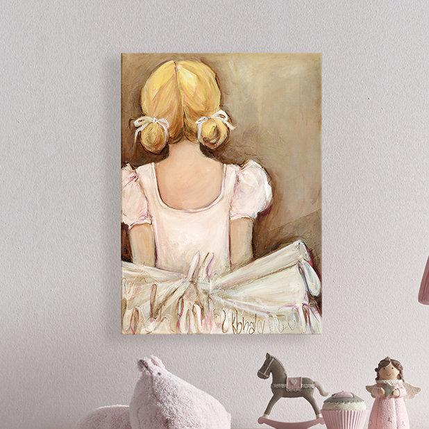 Jolie ballerine blonde, art sur toile, H 16 po x L 12 po x l 1,25 po