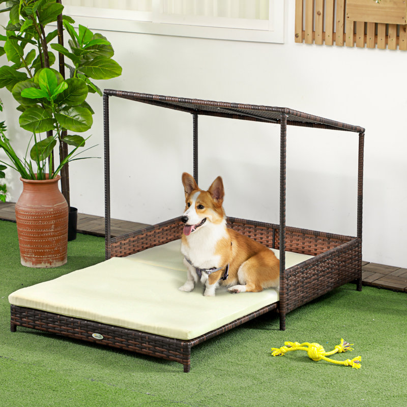 Kirklin Metal Dog House, Brun / Blanc