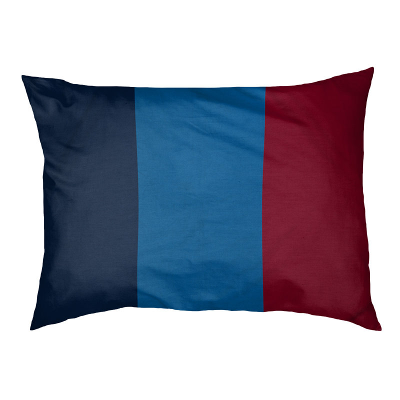 Coussin Designer, Petit (L 18 po x l 28 po), Bleu nuit polaire / bleu aviateur / rouge