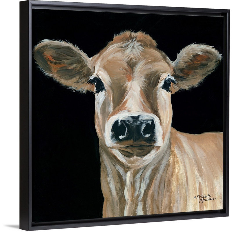 «Jersey Girl» par Michele Norman - reproduction sur toile, Toile avec cadre noir, H 14 po x l 14 po x P 1,75 po