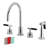 Kingston Brass Kaiser Double-Handle 4-Hole Widespread Kitchen Faucet with Brass Sprayer-51154808