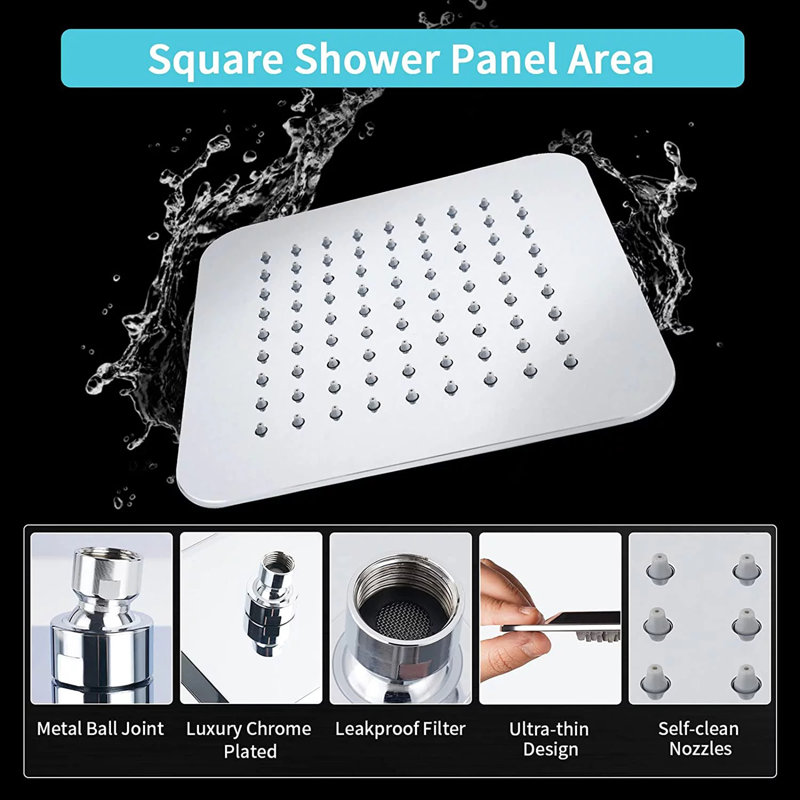 Système de douche complet avec valve brute