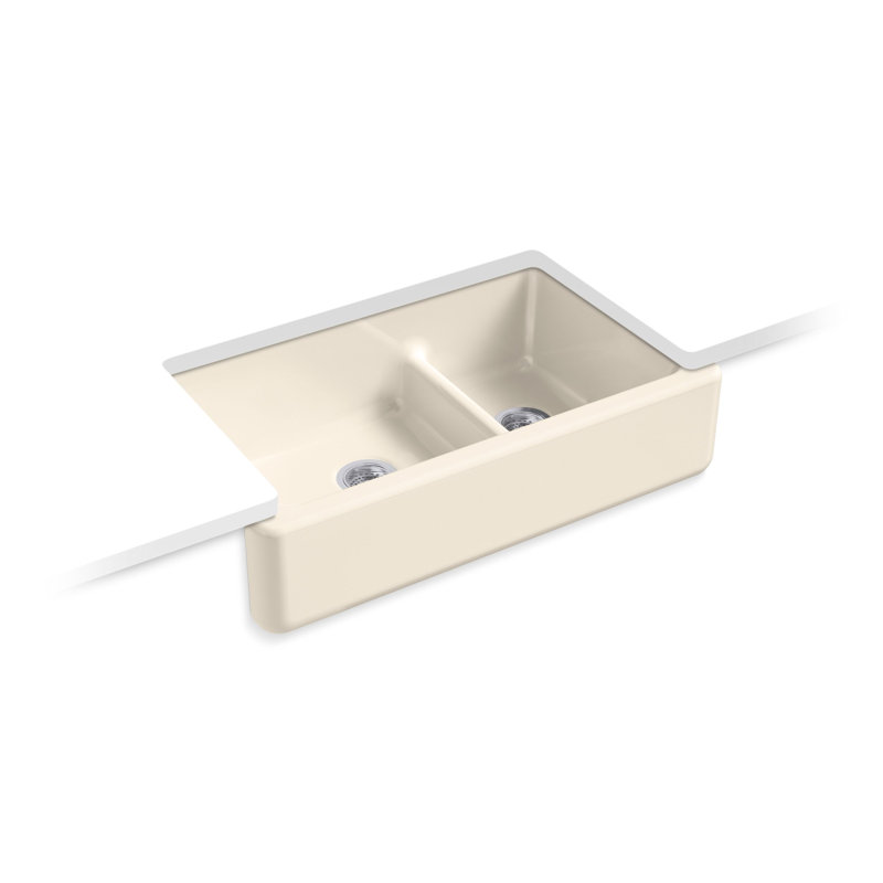 Whitehaven 36" L x 22" W Double Basin Farmhouse Kitchen Sink, Cane Sugar