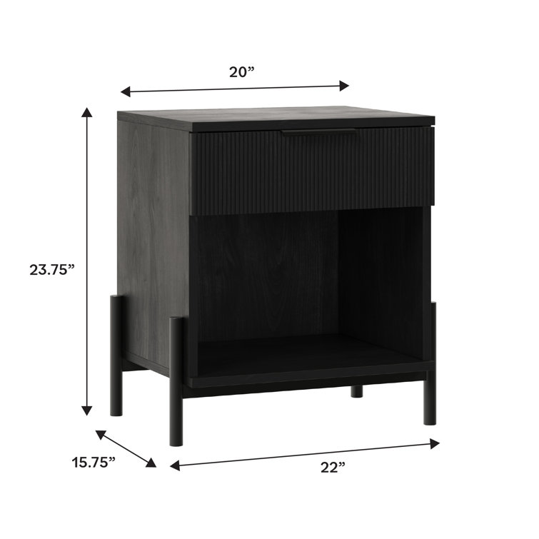 Ridvan 1-Drawer Nightstands with Open Cubby