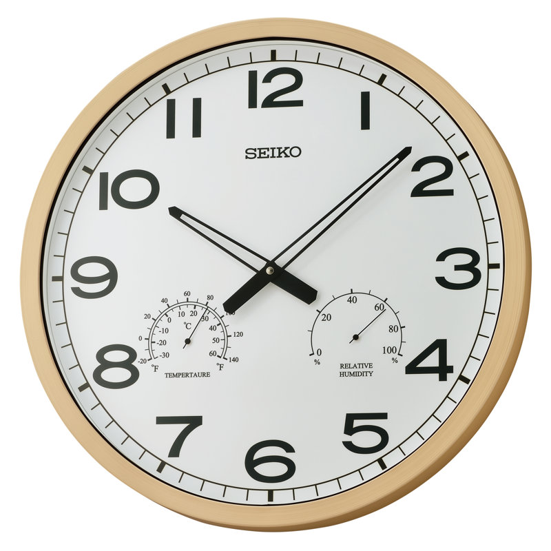 QXA797BLH Wall Clock, Brown, Tan