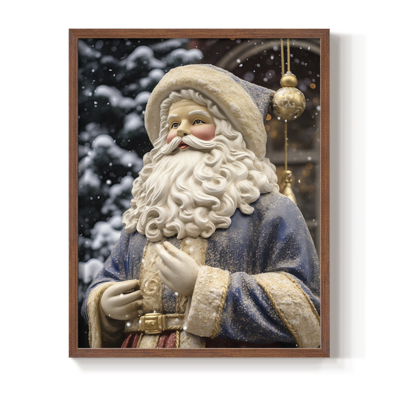 «Christmas Holiday Art DII», reproduction encadrée - bois massif, 30" H x 24" W, Noyer