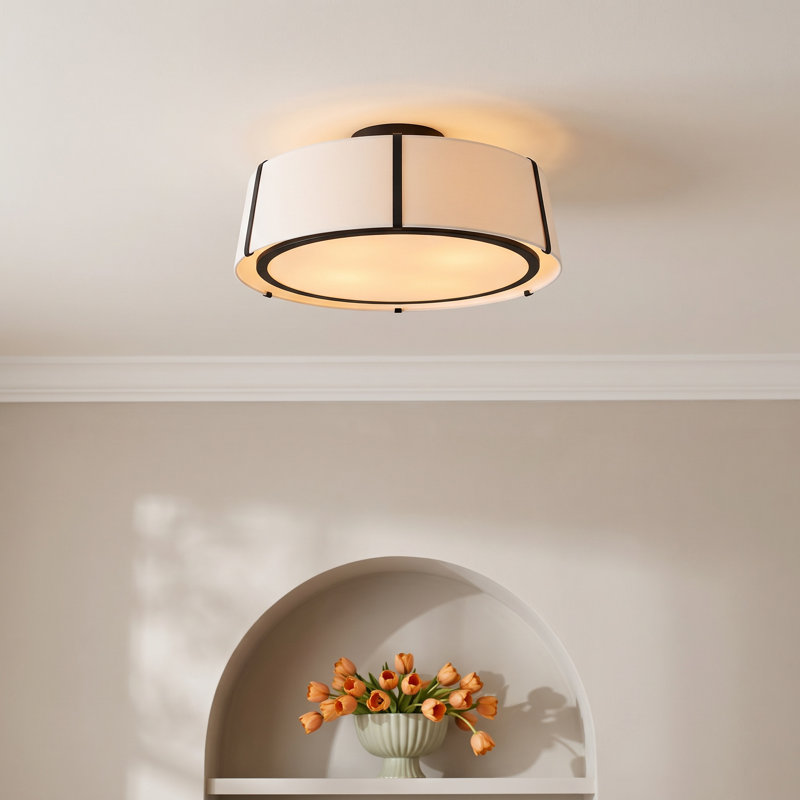 Marietta Semi Flush Mount, Matte Black