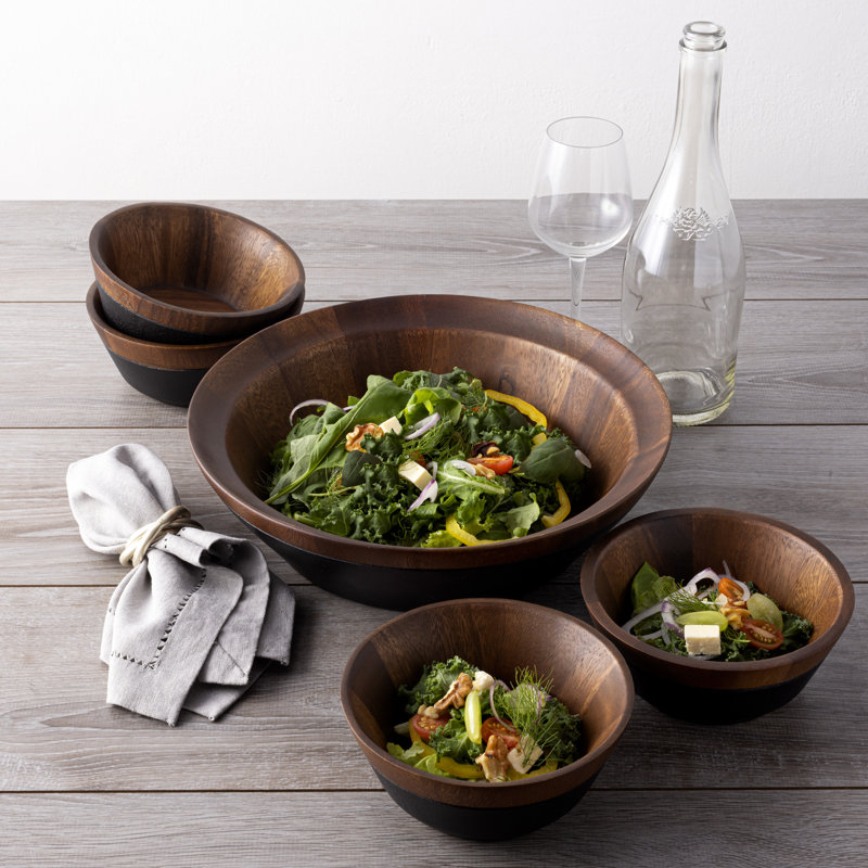 Ensemble de 5 bols à salade en bois Noritake Kona