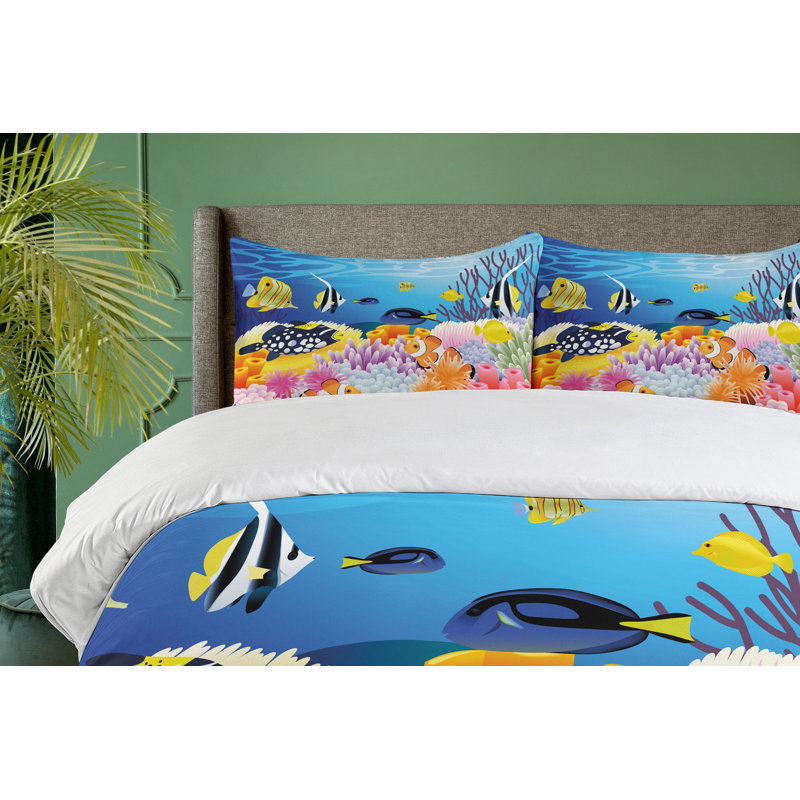 Ocean Coastal Polyester Duvet Cover, Queen