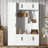 Hall Tree with Shoe Storage Bench, 6 Cabinets, 4 Coat Hooks and Adjustable Shelf-117788729