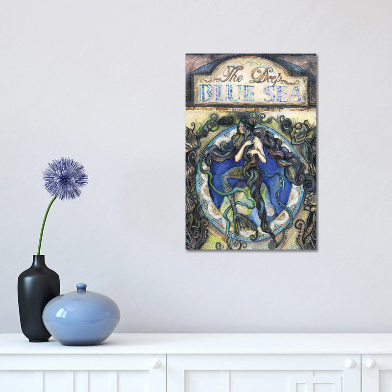 The Deep Blue Sea - Mermaid by Fanitsa Petrou - Wrapped Canvas Print, 30.48 cm H x 45.72 cm W