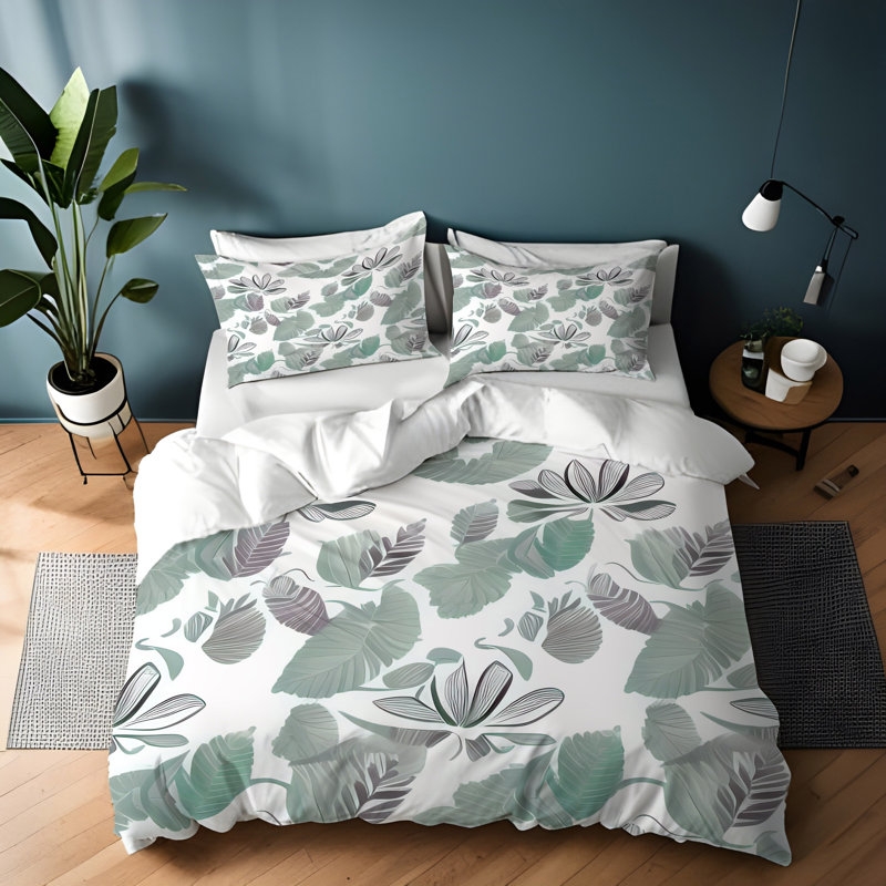 Floral Duvet Cover, Queen Duvet Cover + 2 Queen Shams