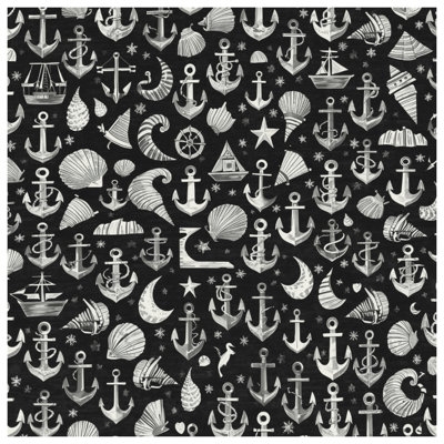 Anchor Nautical Pattern Bath Mat