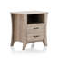 Table d'appoint en bois avec pieds fuselés et 2 tiroirs-566893117