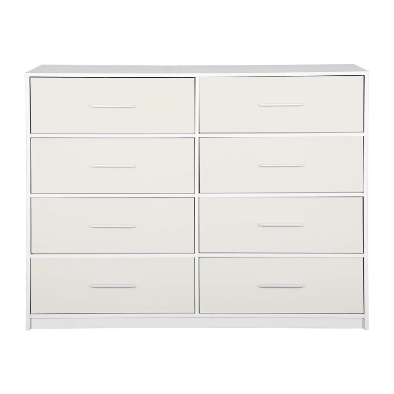 Commode à 8 tiroirs avec tiroirs en tissu, fabrication en panneau de fibres à densité moyenne durable pour des solutions de rangement organisées et élégantes