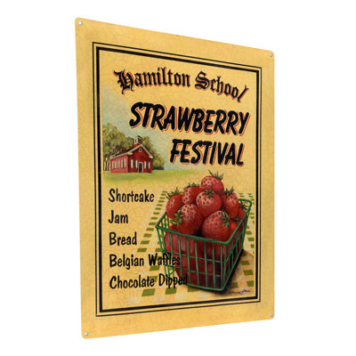 Plaque en métal Strawberry Festival