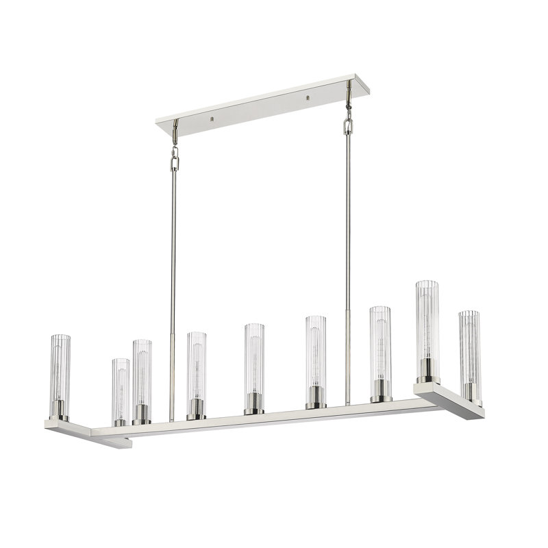 Lorryann 9 - Light Dimmable Cylinder Chandelier, Polished Nickel