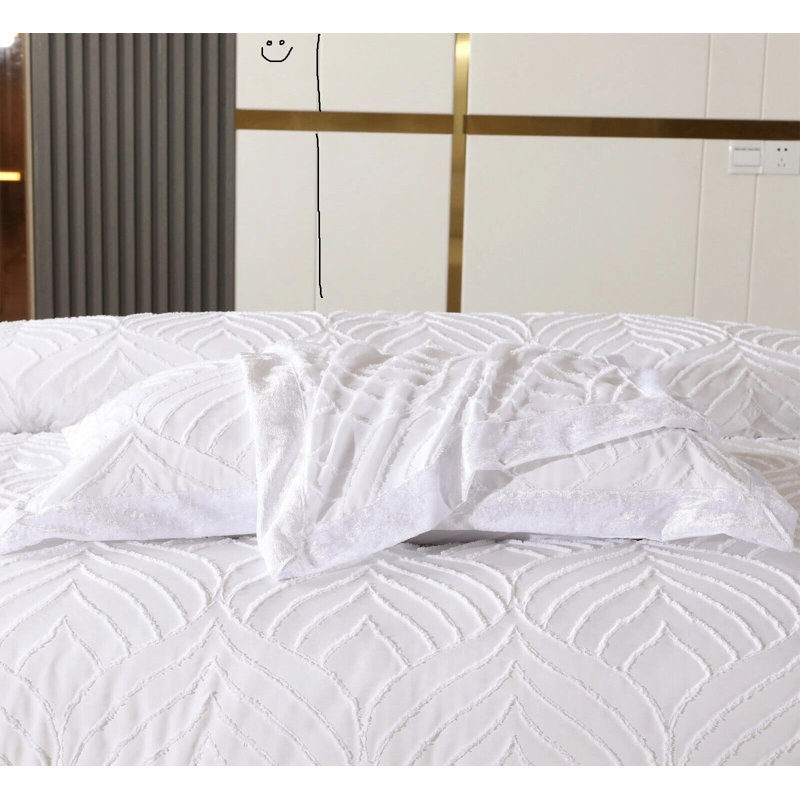 Microfiber Bedspread with Pillow Shams Included, White