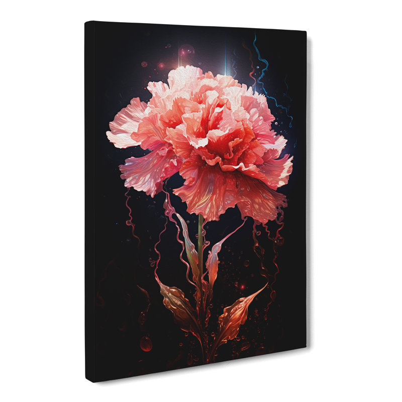 Carnation Flower Digital - Wrapped Canvas, 50cm H x 35cm W x 3cm D