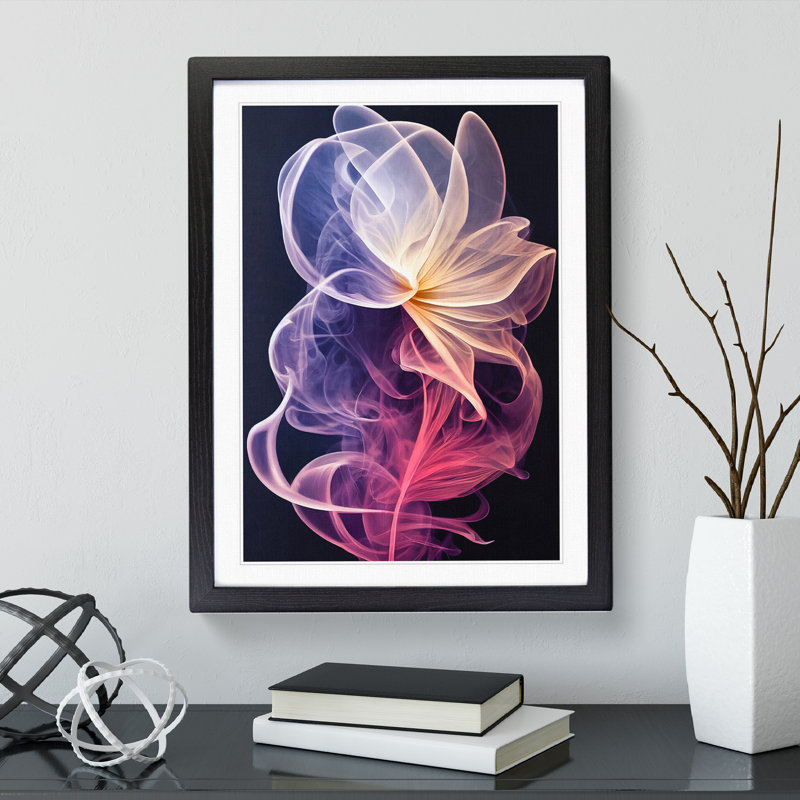 Flower Abstract No.2 - Wall Art, Black Framed, 64cm H x 46cm W x 2cm D