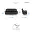 Canapé inclinable manuel moderne en similicuir de 86 po Corrado avec console rabattable intégrée, prises de courant intégrées et ports USB-46478029