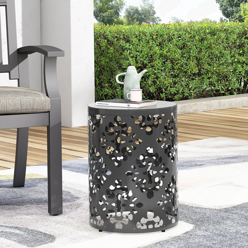 Table de bout en métal - Grand, 1, Noir