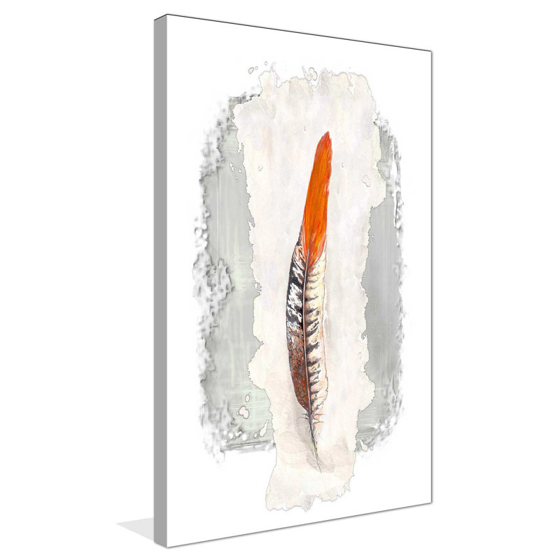 «Simple FeaTher II», reproduction de peinture à l'aquarelle, H 30 po x l 18 po x P 1 po, Toile tendue