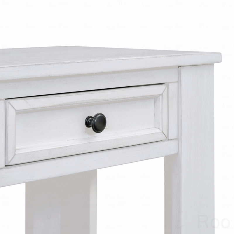 Console Console Canapé - Tiroirs de rangement Tablette inférieure Hall d'entrée, Blanc