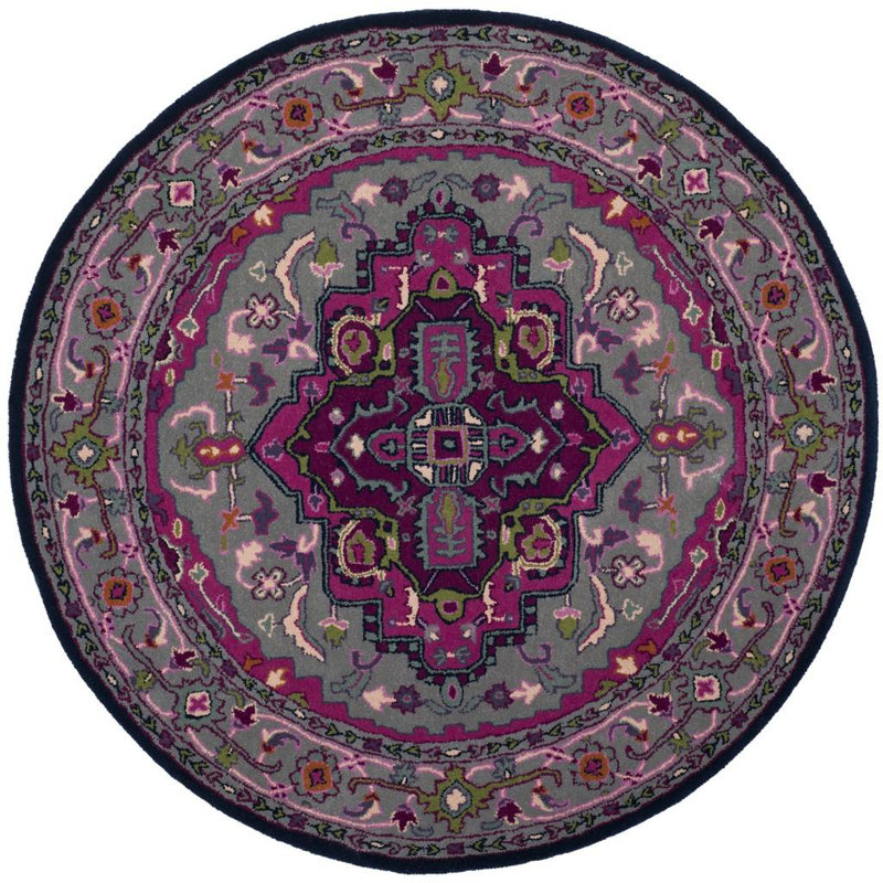 Blokzijl Hand Tufted Wool Oriental Rug, Round 5'