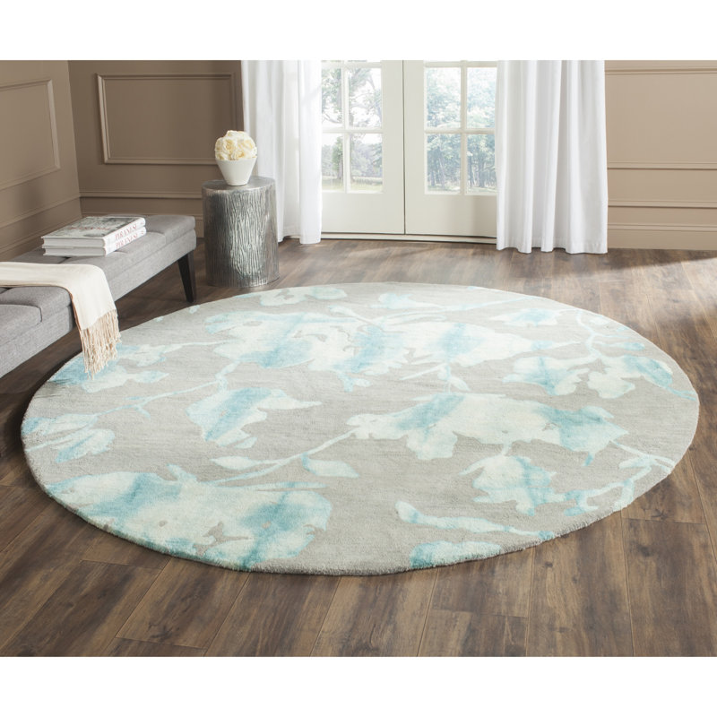 Coleman Hand Tufted Wool Floral Rug, Round 7'