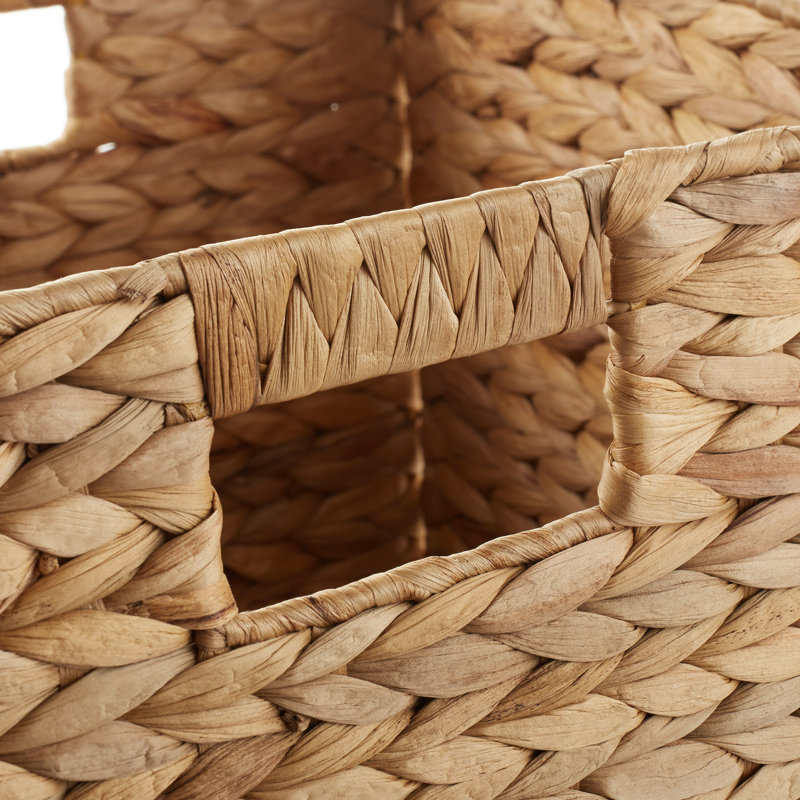 Casafield Water Hyacinth Storage Basket Cube Sets, Natural, 12" H x 12" W x 12" D, 6