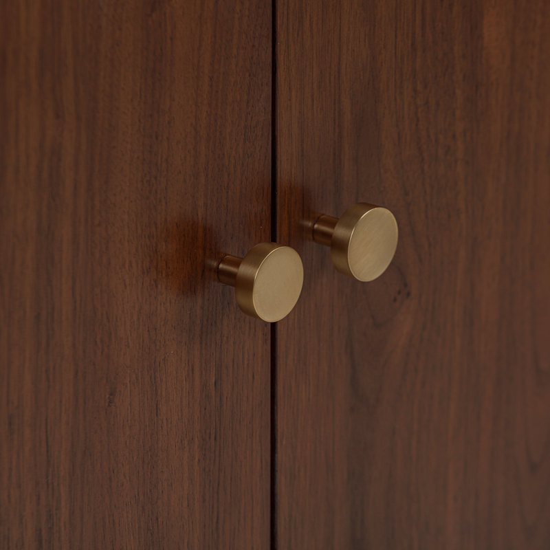 Zoe 36" Walnut Single Vanity with Matte Gold Hardware